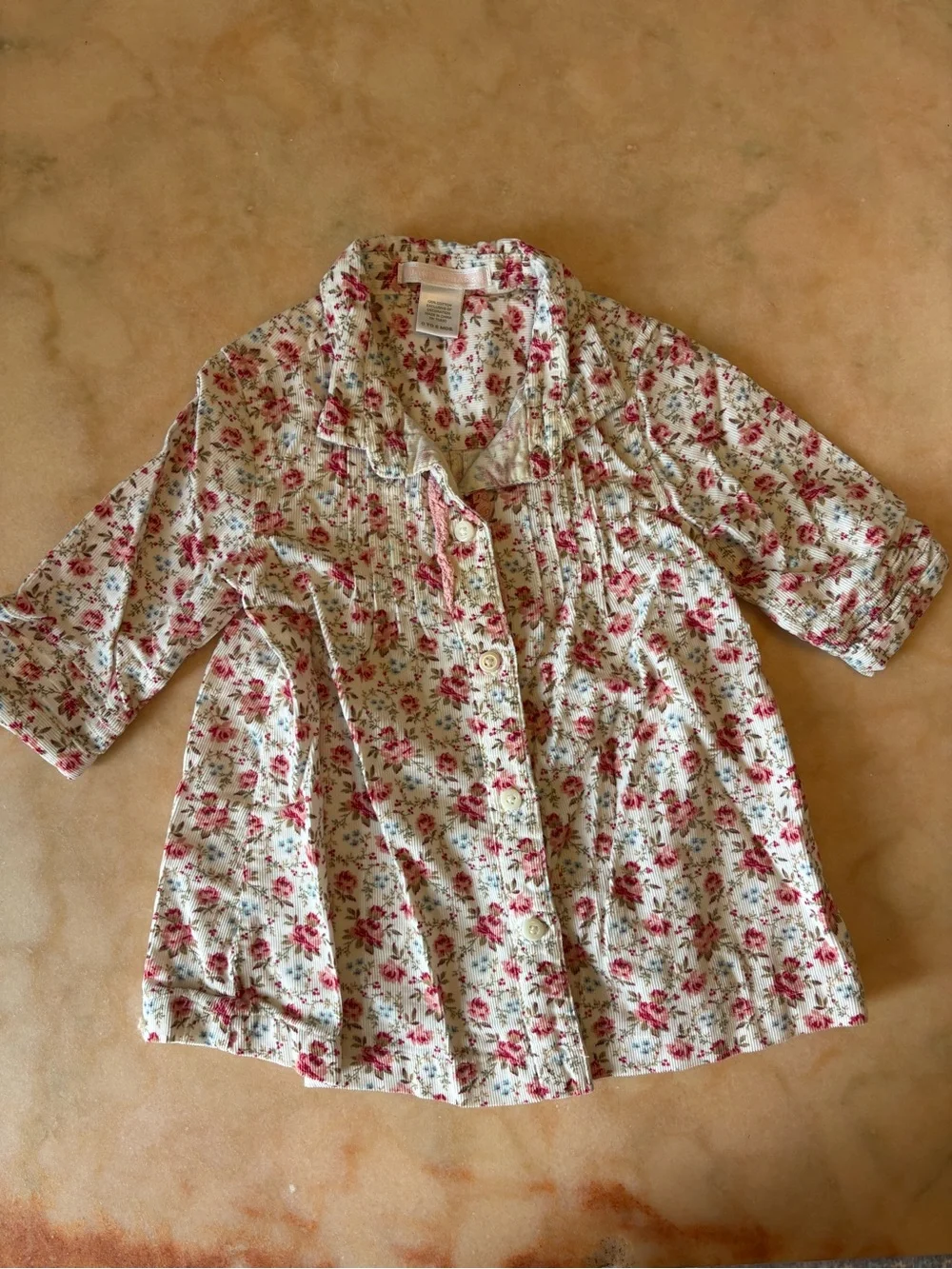 Janie and Jack Baby Girls Pink Floral Button-Front Jacket